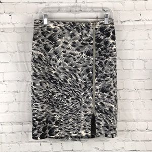 TALBOTS Zipper Leopard Print Skirt Lined 6P